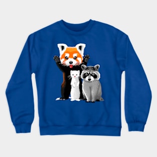 Raccoon, ferret and red panda Crewneck Sweatshirt